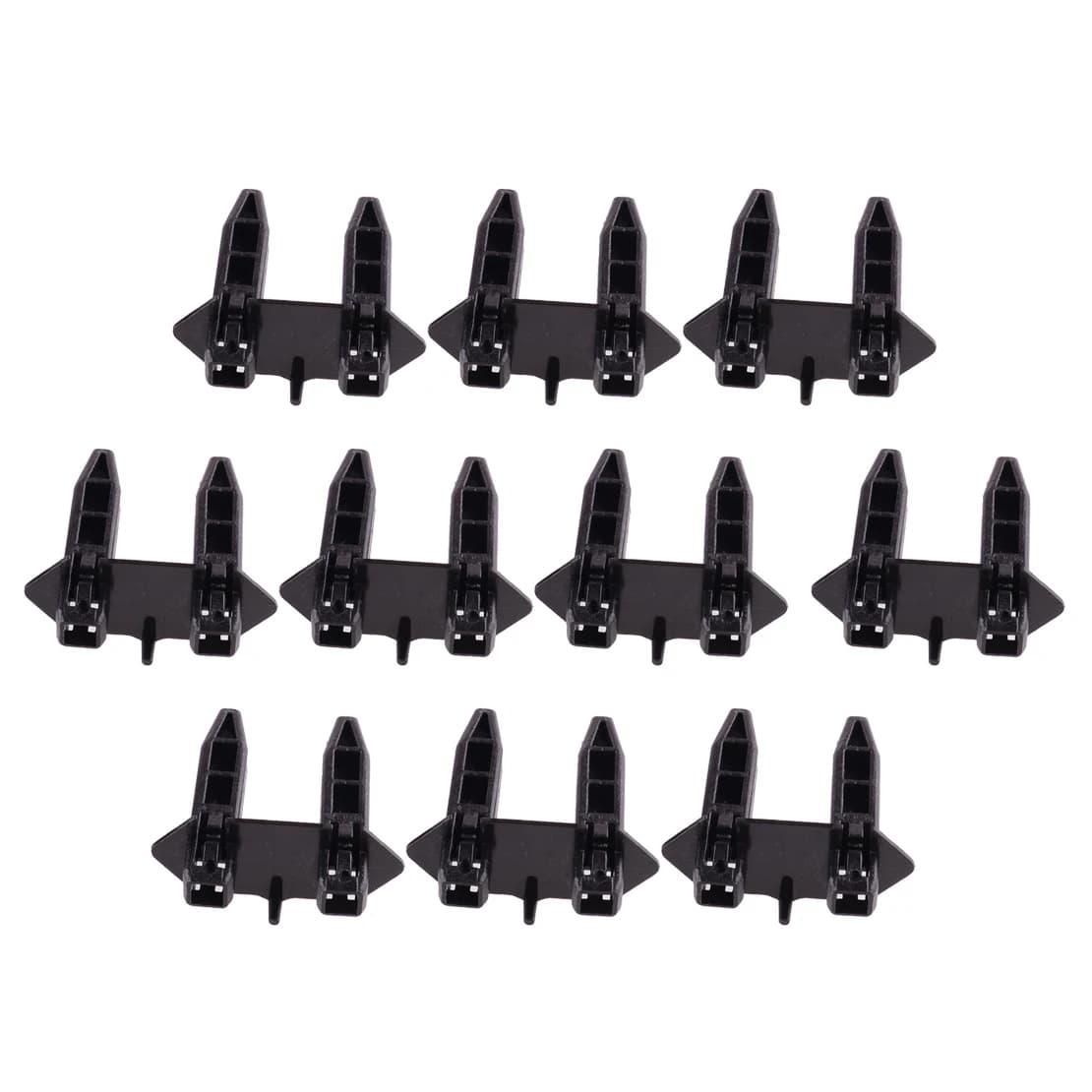Réinitialisation de retenue de panneau supérieur de pare-chocs avant en plastique noir de voiture, 53145-42010, adapté pour Toyota RAV4, 2001, 2002, 2003, 2004, 2005, 10 pièces