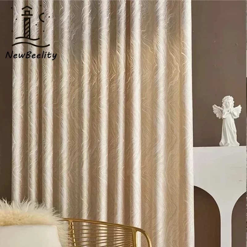 Rideaux Jacquard Texturés Haute Précision pour Salon et Chambre à Coucher – Draperies Modernes Nordiques de Luxe Épaisses et Personnalisables