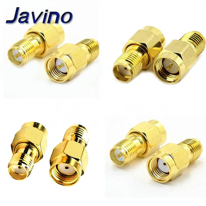 1/5/10 pièces connecteur SMA femelle à RP SMA mâle connecteurs adaptateur plaqué or droit Coaxial RF adaptateurs