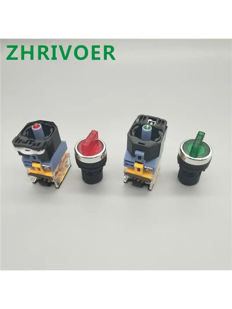 Interrupteur rotatif à bouton, 22mm LA38-11XD/2 LA38-20XD/3 avec lumière, sélecteur autobloquant, Position 2/3 10A/440V