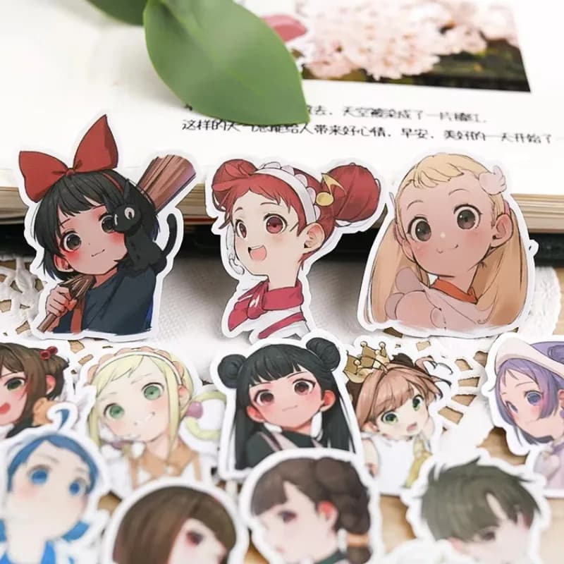 Autocollants japonais mignons pour scrapbooking, thème amour pur, pour fille, décoration pour livre à main, matériel TN, ensemble de chemin dominant et prairie, pour téléphone, 34 pièces