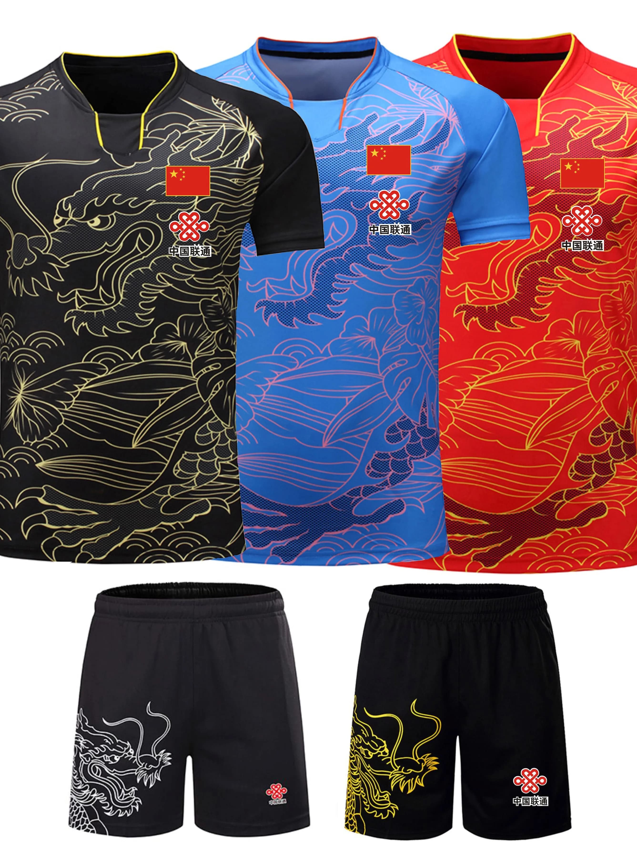Sports Chine Dragon maillots de tennis de table Shorts hommes femmes enfant enfants maillot de ping-pong chemise de tennis de table ensembles sport chemise de football