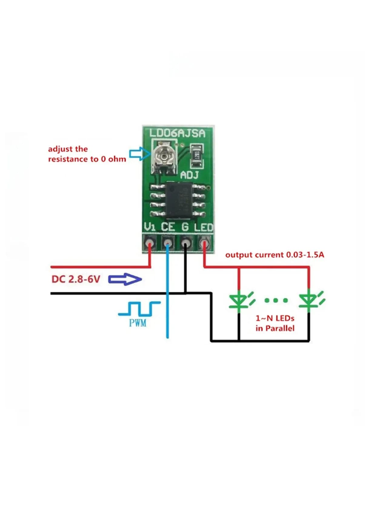 Carte de commande PWM pour lampe de poche LED USB, pilote LED, courant constant, réglable, CC, 3.3V, 3.7V, 5V, 30 sang, MA, 18650, Eddie ion