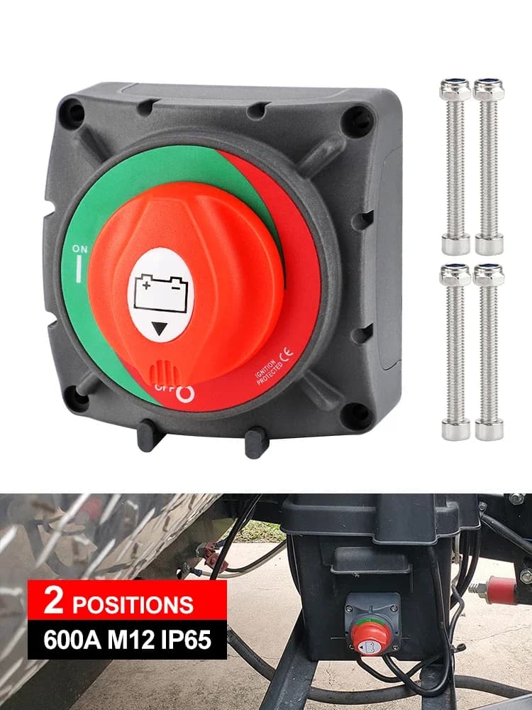 Interrupteur de batterie bipolaire coupé DC 48V 400Amp, allumage protégé pour bateau marin, double batterie, déconnexion, isolateur, IP65