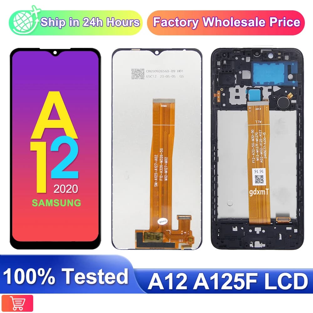 6.5 "pour Samsung Galaxy A12 Nacho LCD A127F A127M A127U LCD écran tactile numériseur assemblée pour Samsung A127 LCD