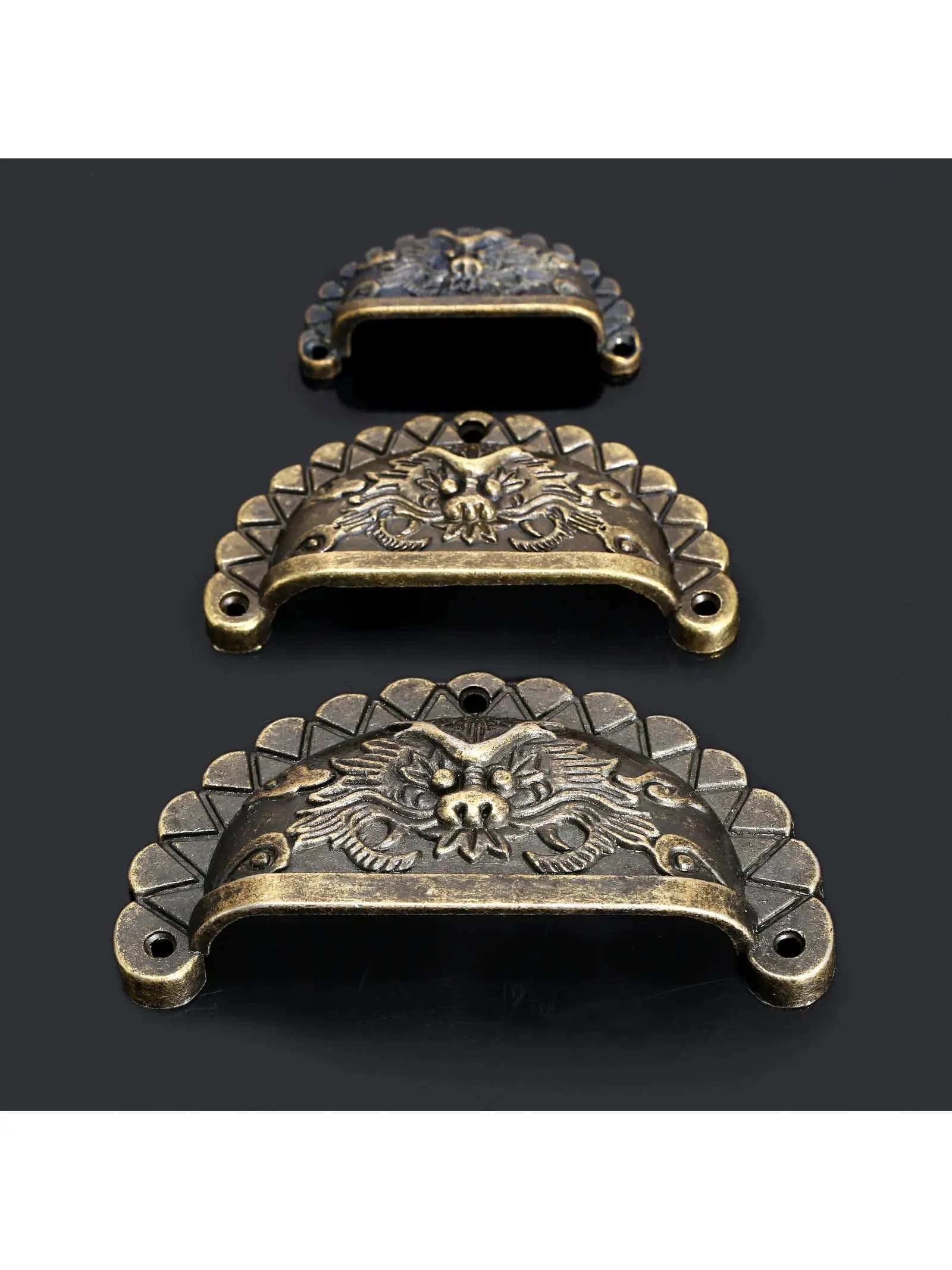 Lèvent de meuble en forme de tête de dragon, boutons de coque de quincaillerie, bouton de poignée de meuble, armoire Foy, commode, 4 pièces