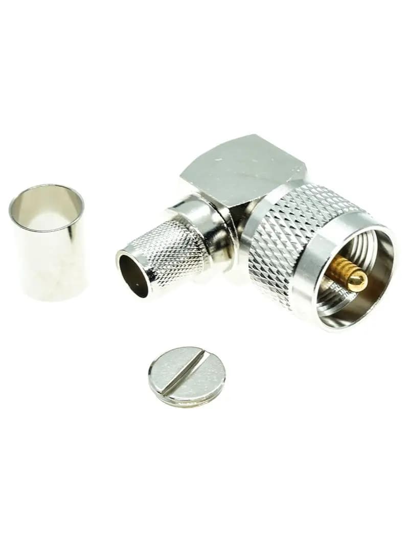UHF mâle PL259 à sertir à Angle droit pour RG8 RFC400 RG213 RG214, nouveau connecteur de câble RF