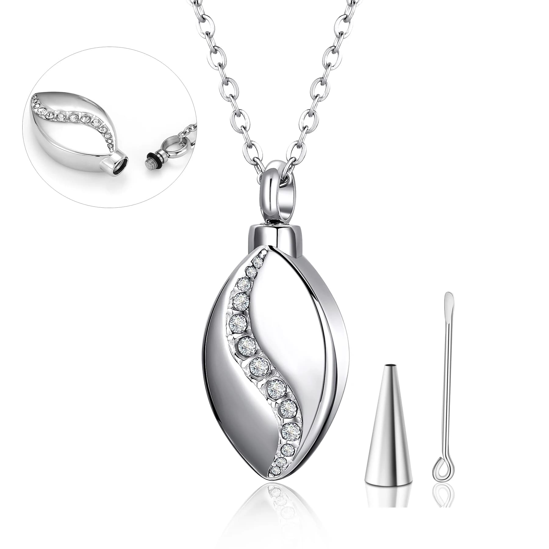 Livraison directe à la mode en acier inoxydable larme urne pour animaux de compagnie cendres collier pendentif commémoratif cendres souvenir crémation bijoux