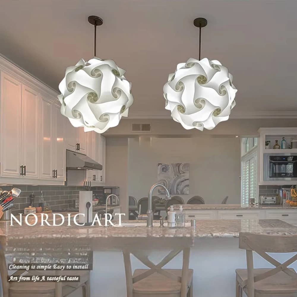 Moderne créatif IQ bricolage Puzzle lumière nordique suspension abat-jour décoration lustre suspendu éclairage accessoires pour la maison