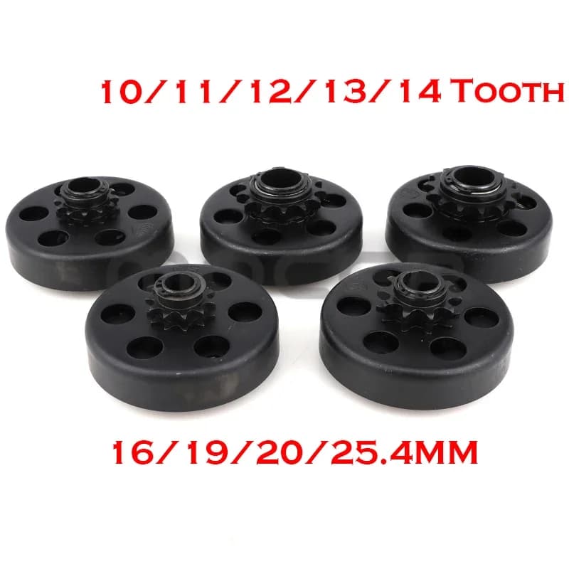 Embrayage centrifuge automatique 16mm 19mm 20mm 25.4mm 10/11/12/13/14 dents pour moteur de kart, karting, minibike, chaîne 428