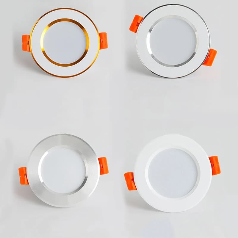 LED Downlight 220V Dimmable trois couleurs gradation 5W 7W 9W 12W 15W encastré LED plafonnier Downlight lumière froide chaude lampe blanche
