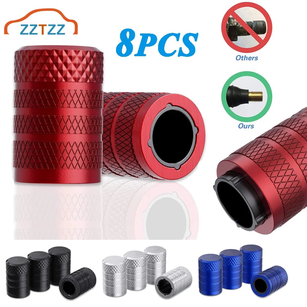 Bouchons de roues en métal avec doublure en plastique, 8 pièces, anti-poussière, anti-Corrosion, anti-fuite, pour voitures et motos