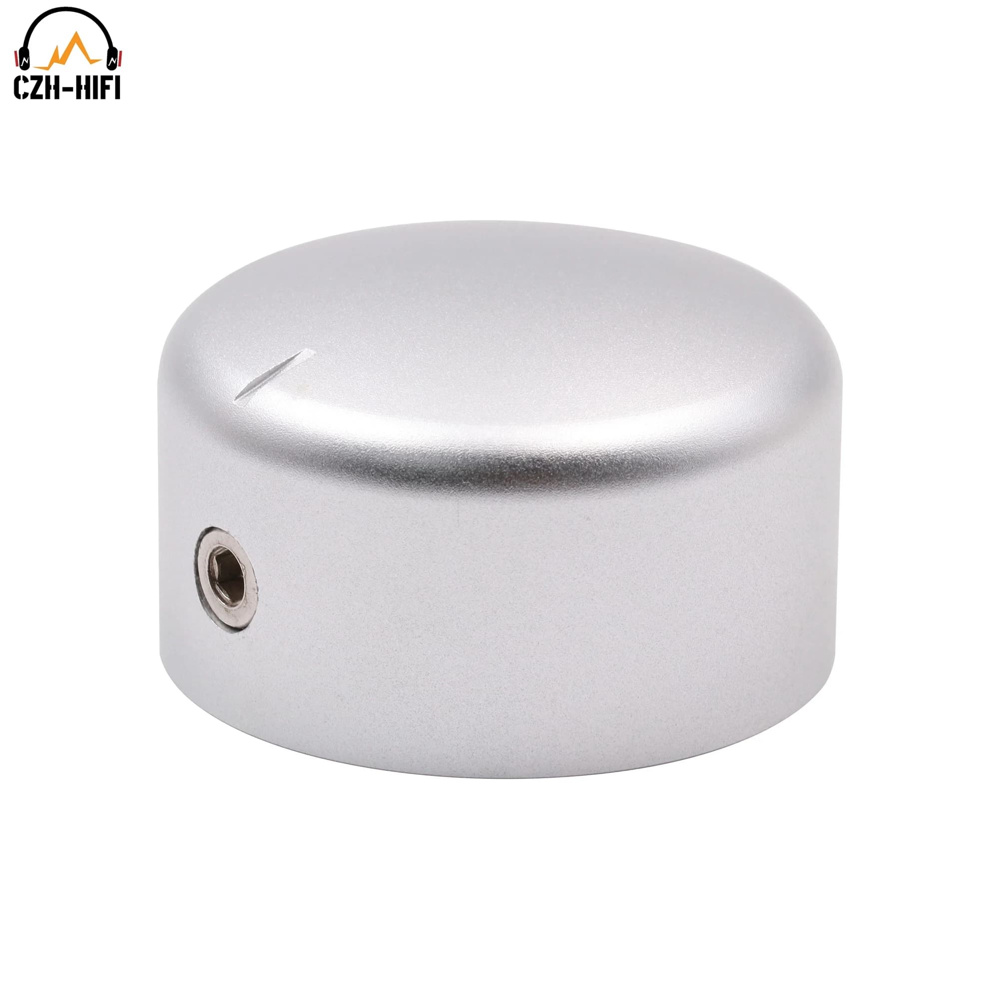 Bouton en Aluminium Massif Usiné Argenté pour Médailles, Haut-Parleur Vinyle Coloré, Enregistreur, Potentiomètre, Contrôle du Volume, 44x25mm, 1 Pièce