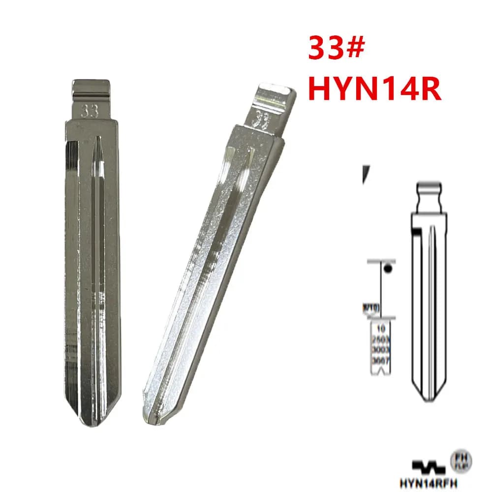 10 pièces HYN14R lame de clé vierge rabattable 33 # HYN14RFH pour Hyundai Accent HYN14RFH lame de clé pour KD Keydiy Xhorse VVDI télécommandes clé vierge