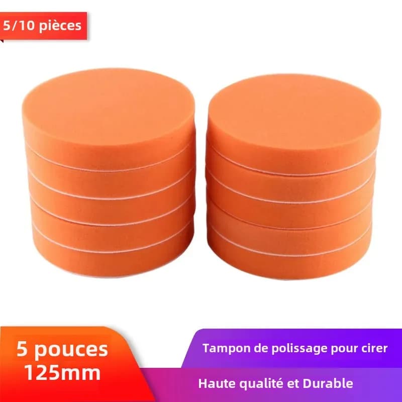 5/10 pièces 5 "125mm tampons de polissage de voiture mousse plate éponge tampon de cire Kit outil pour voiture polisseuse tampon soins automobiles tampons de polissage