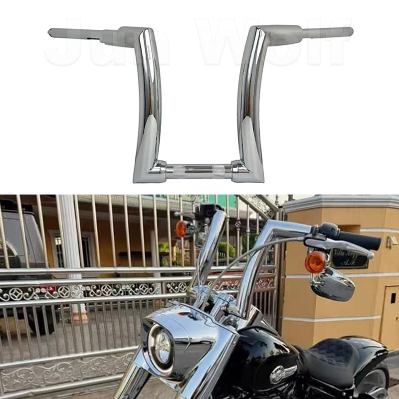 Guidon de moto 12' 14' 16' en fer pour Harley 883 1200 Road King Breakout Dana Street Fighter, poignée modifiée