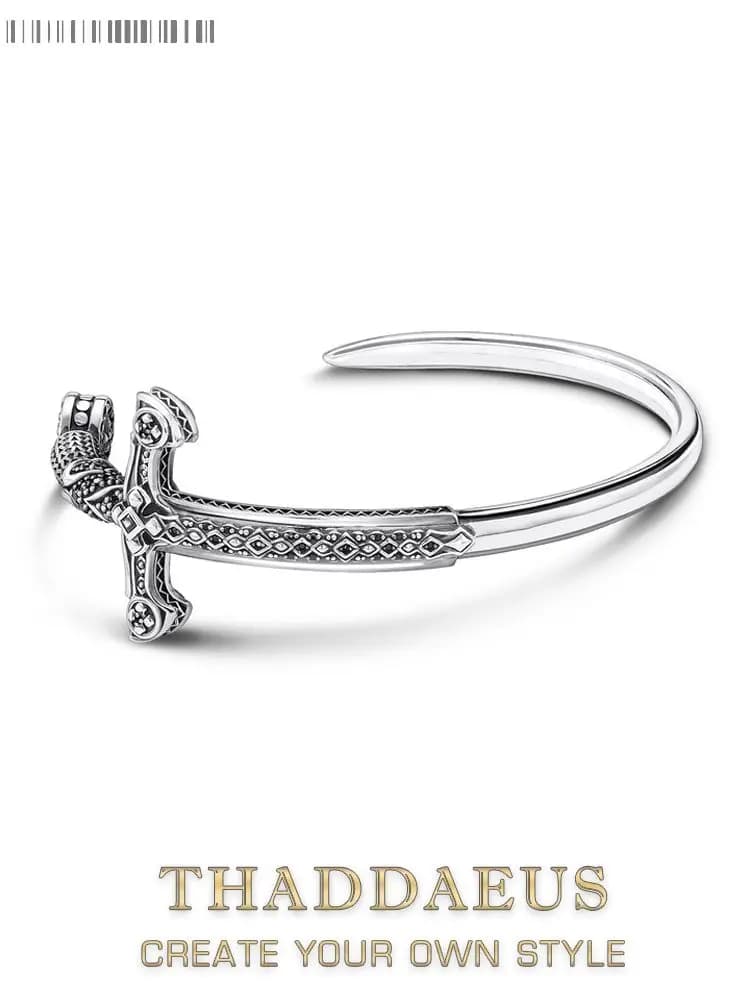 Bracelet en argent Sterling 925 avec épée royale pour homme et femme, bijou fin, style Vintage, toute nouvelle collection européenne, idée cadeau