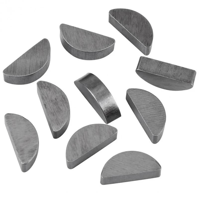 Kit d'assortiment de clés Woodruff 80 pièces/ensemble, équipement de pelouse et de jardin, clé Woodruff, 8 tailles, clé Woodruff demi-ronde en acier au carbone