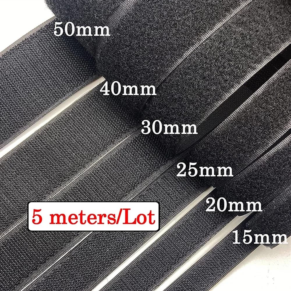 5 m/paire ruban à boucle à crochet Non adhésif crochet et boucle ruban de fixation à coudre ruban magique en tissu Nylon pour accessoires de couture 16mm-150mm