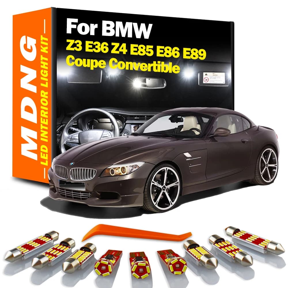 MDNG-Kit d'éclairage LED Canbus pour BMW Z3, E36, Z4, E85, E86, E89, Coupé Convertible, Nikde voiture, Carte breton, Coffre, isotBox, Miroir de courtoisie