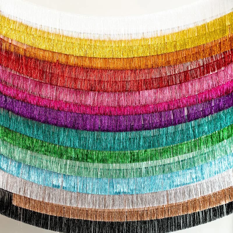 Guirlande de franges en feuille métallisée de qualité supérieure, créative, 2M, 4 couches, bannière en feuille pour fête d'anniversaire, décoration de mariage, décoration murale de Noël pour la maison