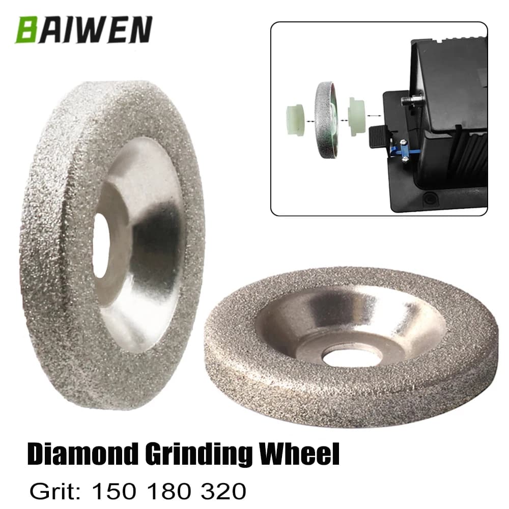 Meule diamant 50mm, grain 150/180/320, disque de meuleuse circulaire, affûteur de pierre, roue de coupe d'angle, accessoires d'outils rotatifs, 1 pièce