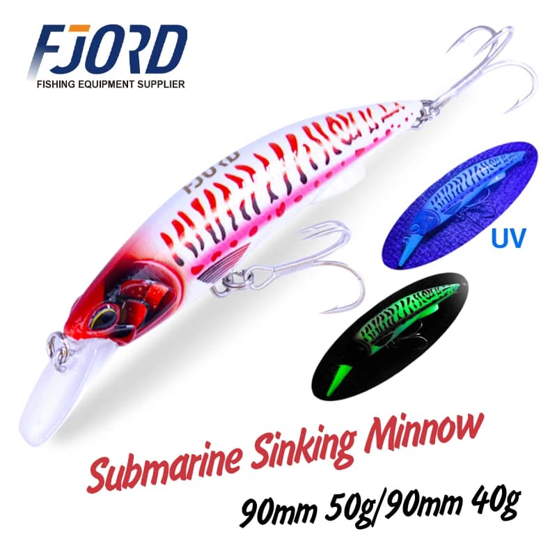 FJORD vairon lourd 90S 40g 50g leurre de pêche en mer d'eau salée tir sous-marin appâts artificiels professionnels accessoires de pêche