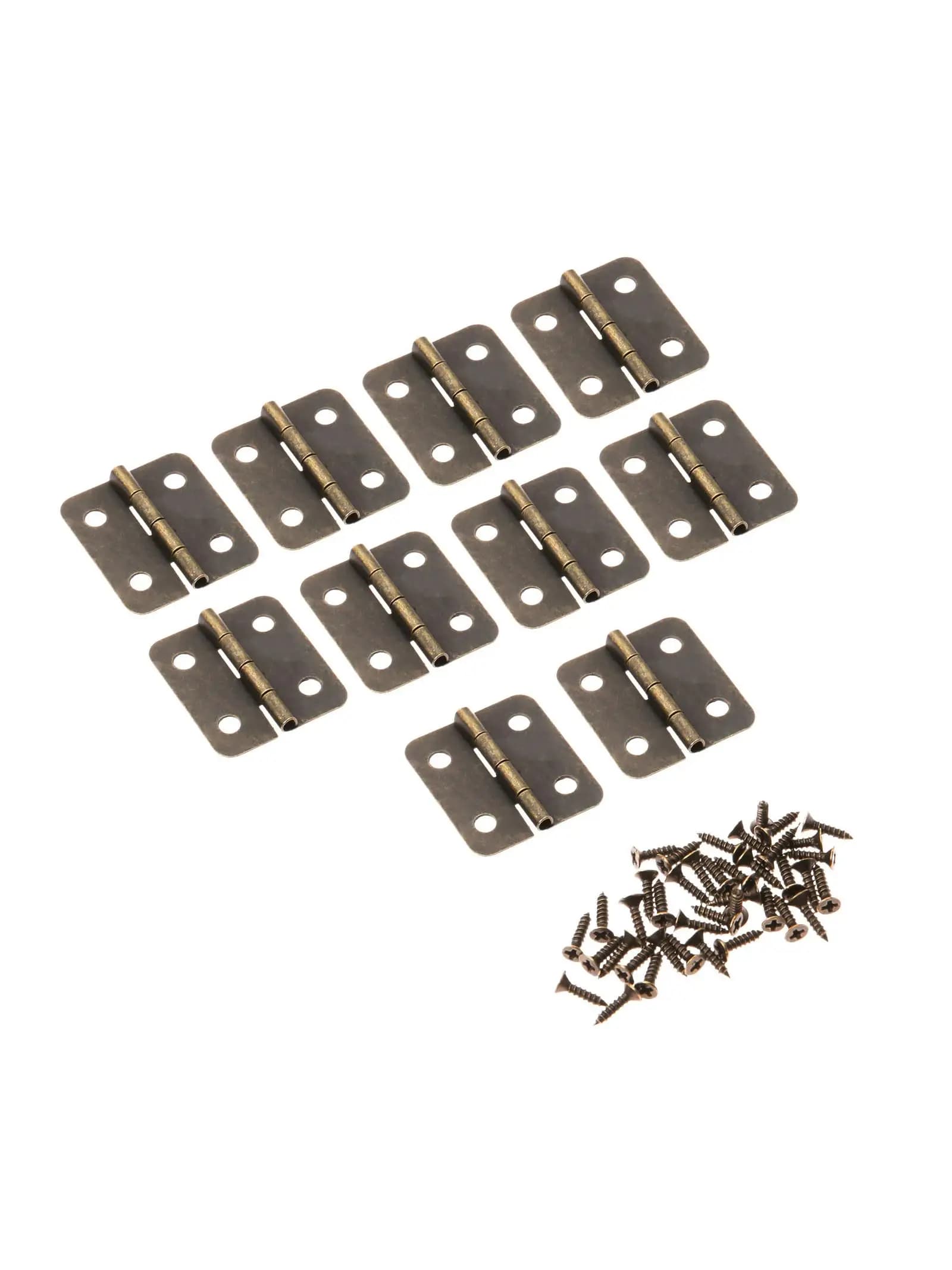 Charnières de 30x25mm, 10 pièces, Mini charnière pour armoire, tiroir, boîte à bijoux, avec vis pour quincaillerie de meubles