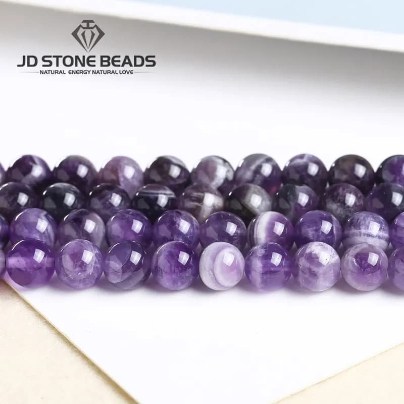 Perles Rondes en Pierre Naturelle pour la Guérison Reiki, Accessoire de Bracelet à Faire Soi-Même, Espaceur en Clip, pour Bijoux de Direction