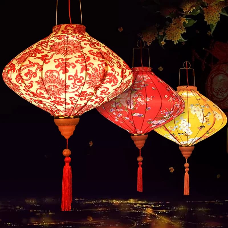 InjLantern chinois rétro traditionnel japonais, lanterne vietnamienne, fête du balcon, festival du printemps, décor de confrontation de mariage, 12/14 po
