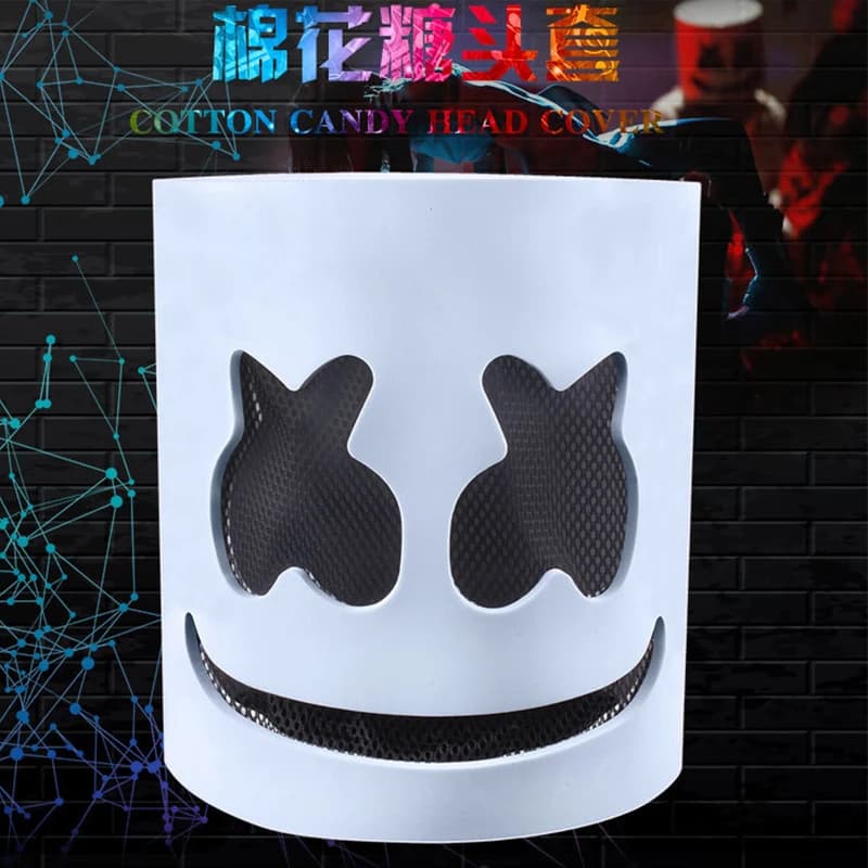 Masque LED lumineux tendance pour DJ, accessoires de costumes, fournitures lumineuses, masque néon Marshmallow pour festival de musique, boîte de nuit, danse