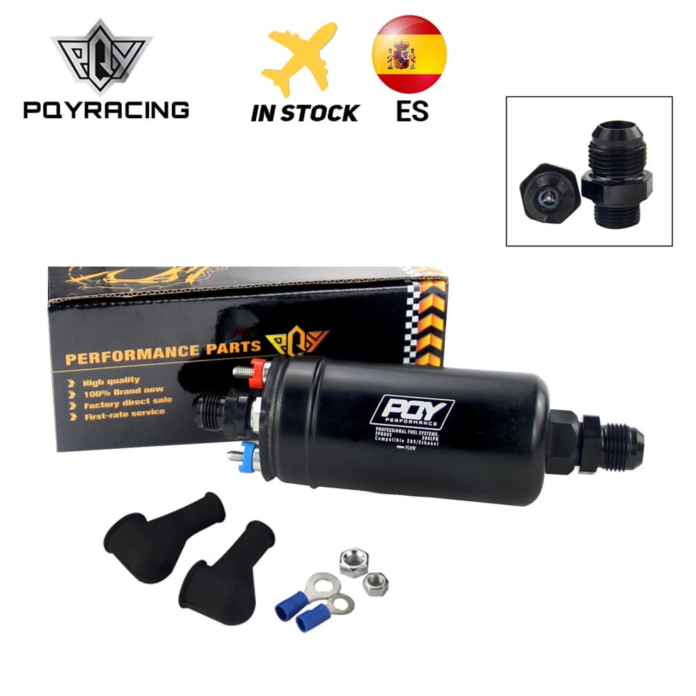PQY Pompe à Carburant Externe, EFI 380LH de 1000HP de Haute Qualité Compatible avec E85 044, Nouveau Style, PQY-FPB003-QY