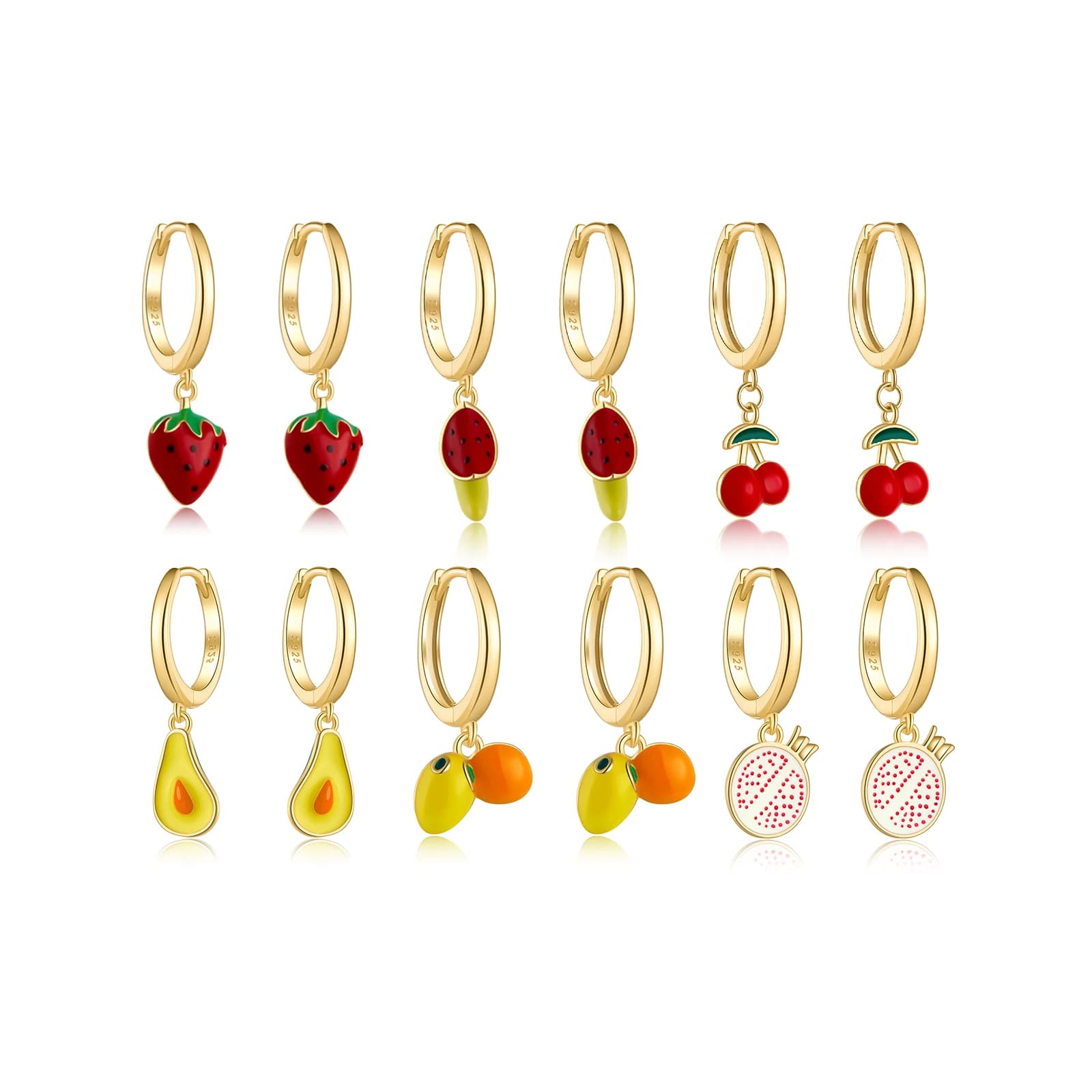 ANDYWEN 925 argent Sterling 8.5mm mince pomme Enmel champignon citrouille goutte boucle d'oreille Piercing Pendiente Piercing bijoux mode Gif
