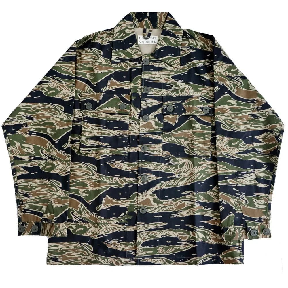 Veste de soldat de guerre du Vietnam pour hommes, uniforme de camouflage tigre WW2, entraînement décontracté TCU, veste en coton