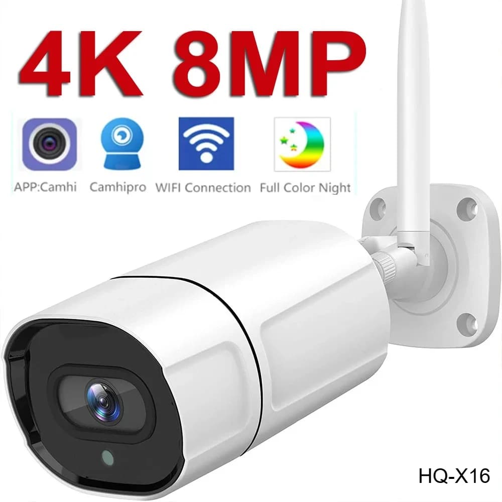 Caméra IP WIFI 4K 8MP, caméra Bullet extérieure à vision nocturne infrarouge, avec H.265 Onvif, caméra de vidéosurveillance CCTV