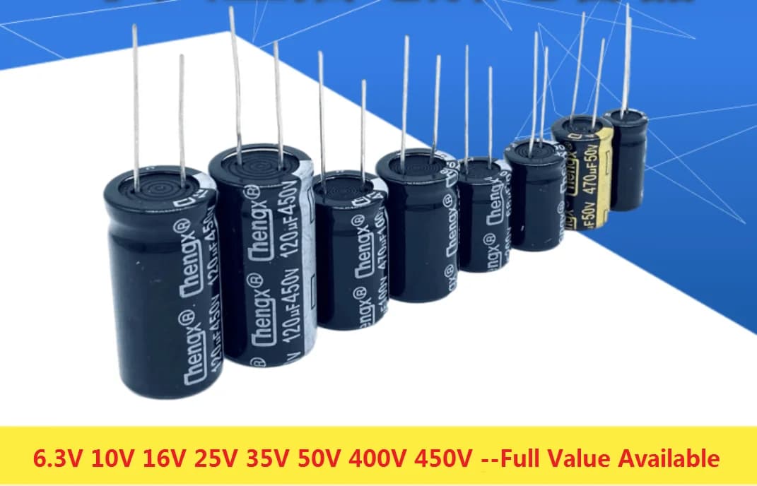 Condensateur électrolytique en aluminium 1UF 2.2UF 4.7UF 10UF 1000UF 22UF 33UF 47UF 470UF 100UF 220UF 6.3V 10V 16V 25V 35V 50V 400V 450V