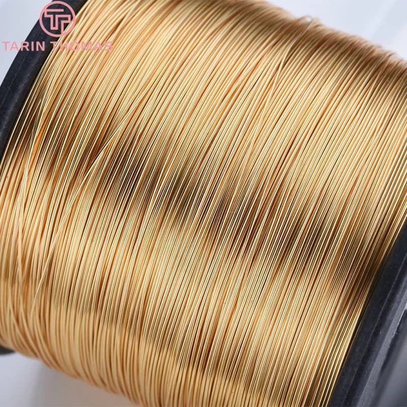 (5571)5 mètres 0.3MM 0.4MM 0.5MM 0.6MM 0.7MM 0.8MM 24K couleur or cuivre faire forme fil métallique accessoires de bijoux de haute qualité