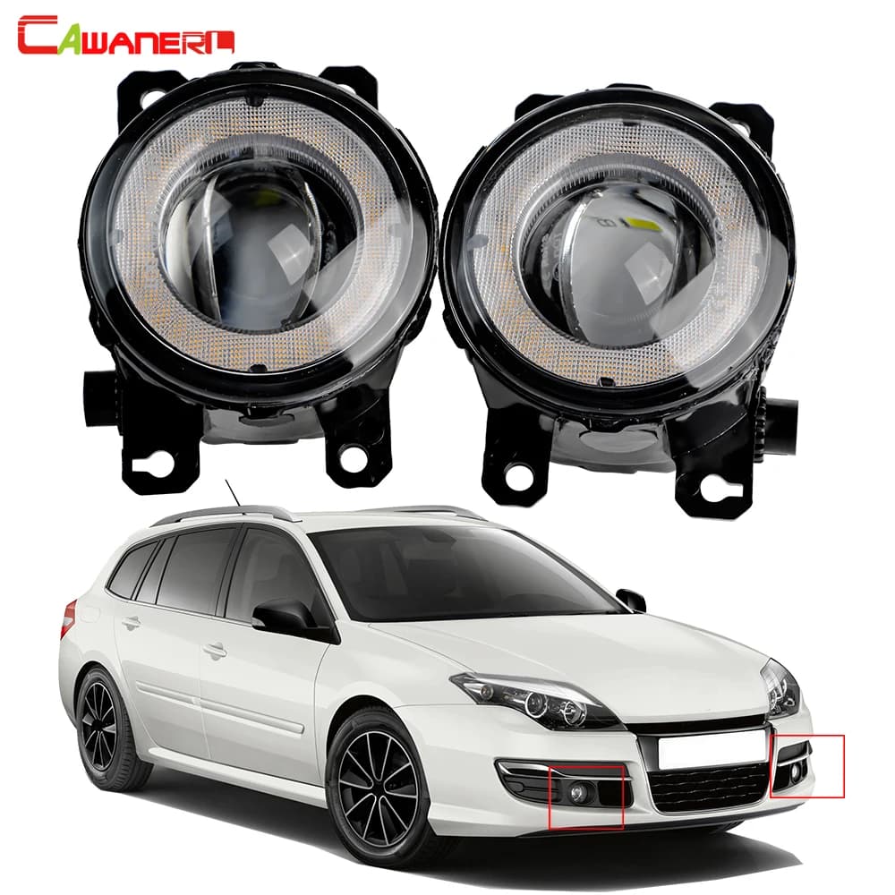 Assemblage de phares antibrouillard LED pour voiture, Angel Eye, feux diurnes, DRL, 30W, 8000LM, 12V, Renault décennie k3 III Grandtour, 2005-2015, 2 pièces