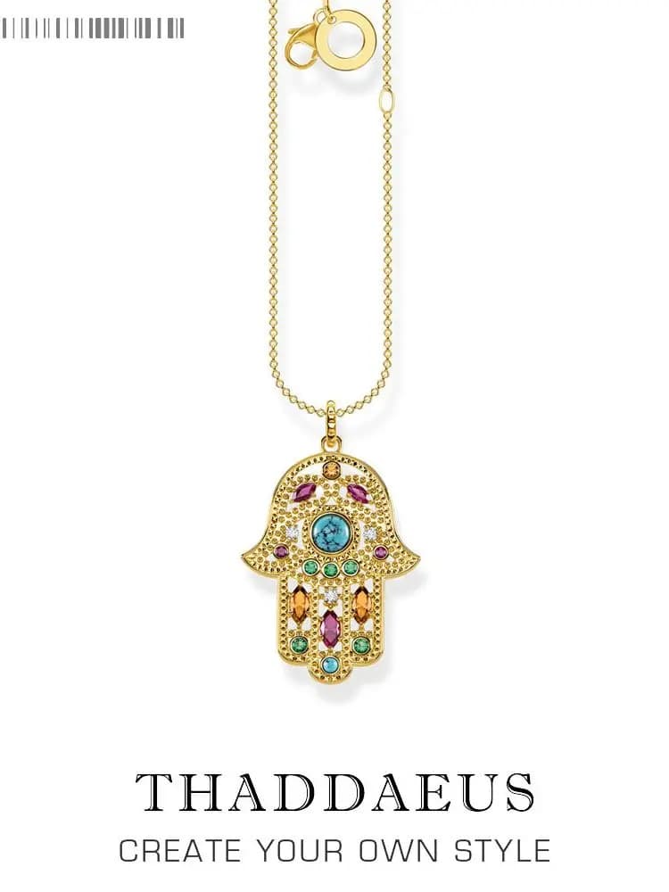 Collier à breloques main de Fatima dorée, flambant neuf, Vintage, bijoux fins, Europe, argent Sterling 925, Turquoise, cadeau pour femmes, été
