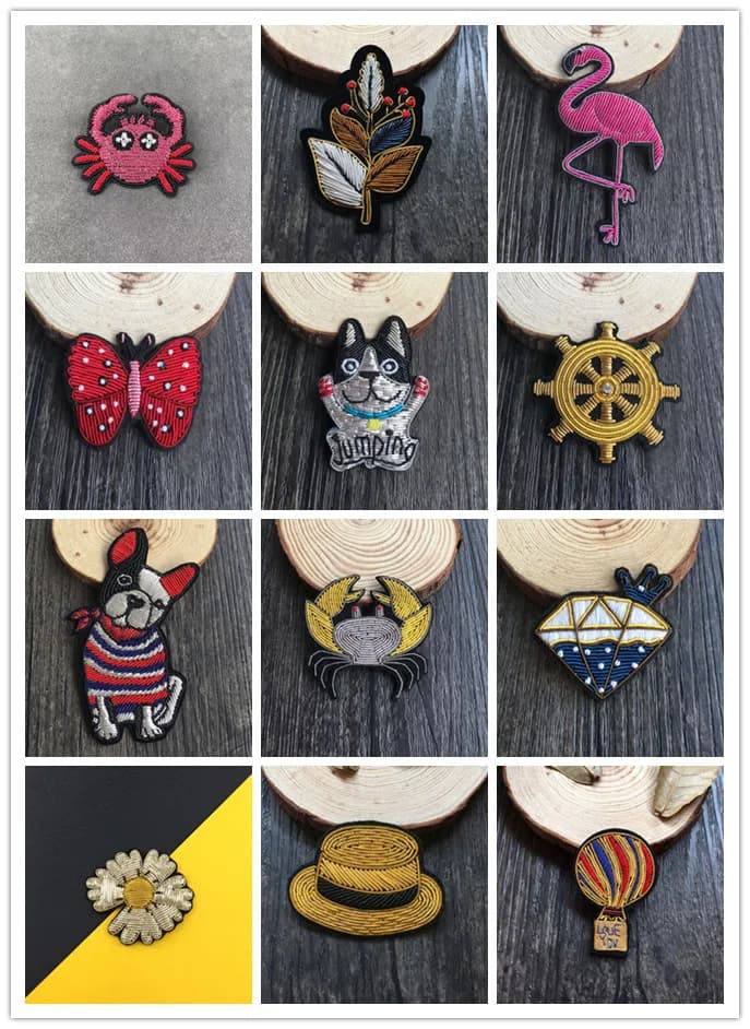 Offre spéciale broderie à la main FashionCrab/papillon/chapeau Badge pour bricolage sac manteau chaussures Broche Broche