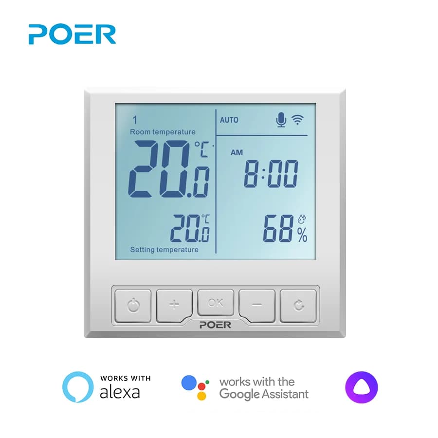 Thermostat intelligent Wifi, régulateur de température pour chauffage au sol par eau/électricité, fonctionne avec Alice Alexa Google