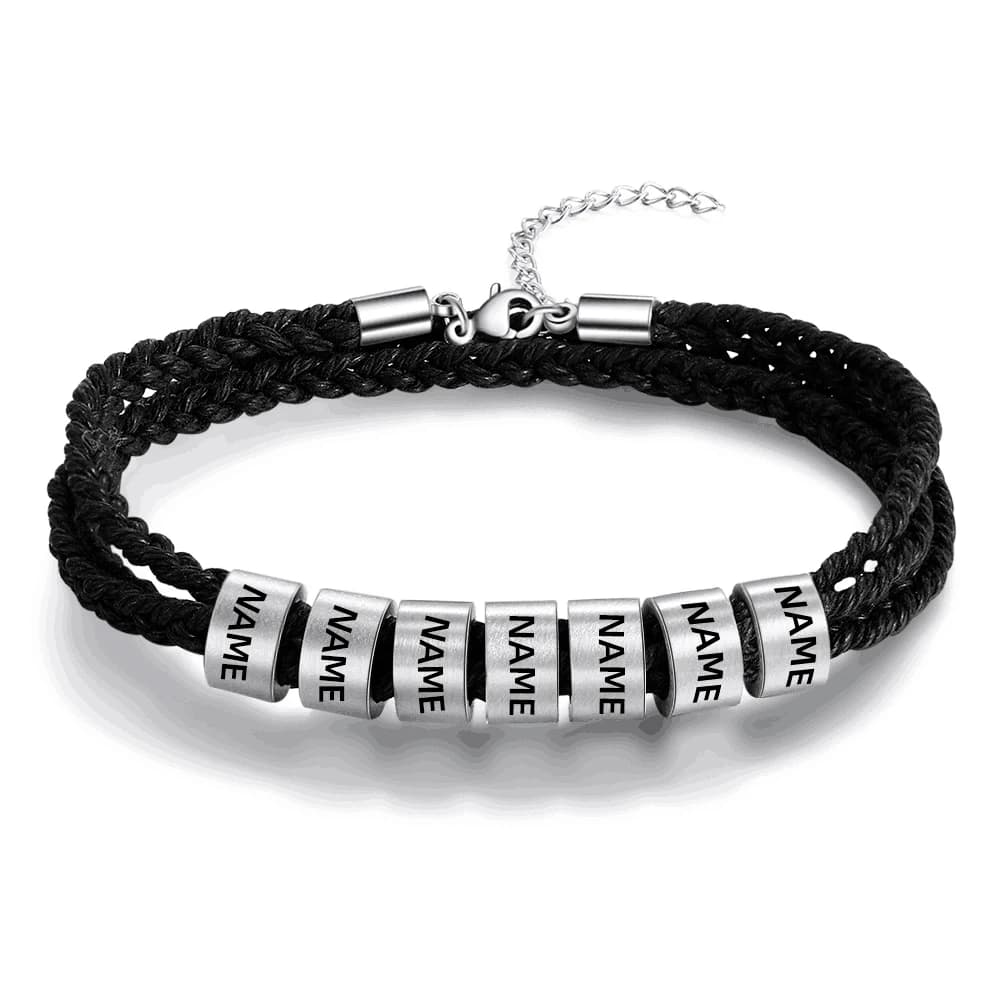 Bracelet en cuir personnalisé pour couple, frère, ami, avec nom personnalisé, cadeau pour la fête des mères, des pères, pour homme, femme, papa, bijoux