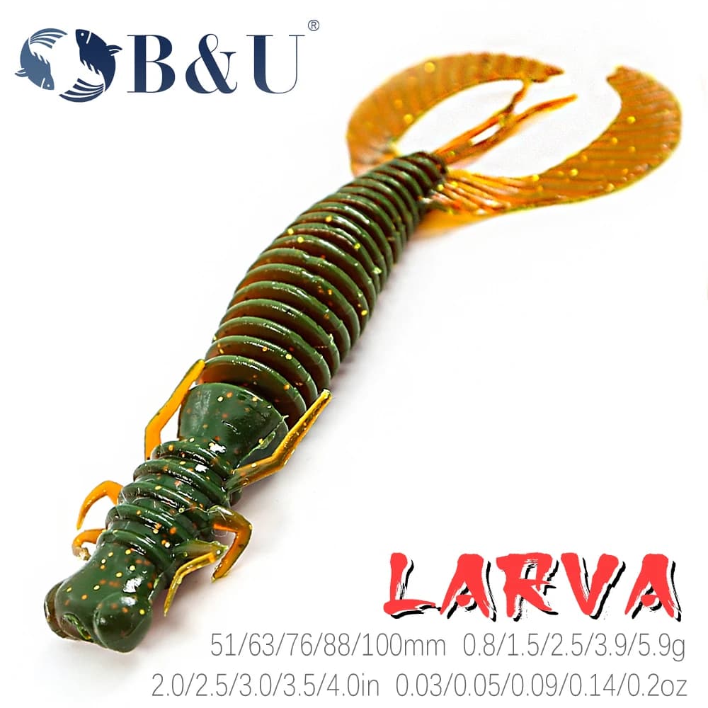 B & U larve leurres de pêche souples leurres artificiels Wobblers en Silicone pour brochet Swimbait gabarits appâts en plastique ver