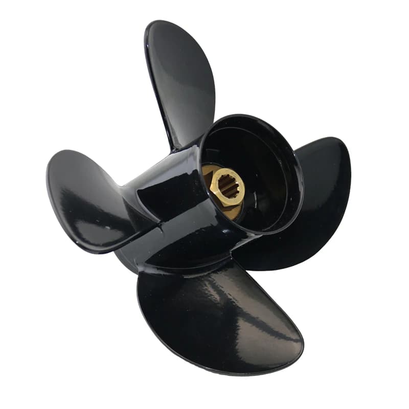 Hélice hors-bord en aluminium Captain 10x11/12/13/14 compatible Mercury Mariner 9.9HP 15HP 18HP 20HP 25HP 10 cannelures 4 pales