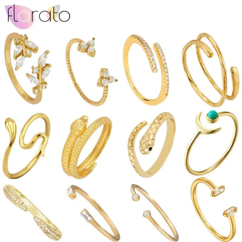 1 pièce Bague ajustable ouverte de niche exquise, plaquée or 24 carats, pour femme, style luxe léger, pour mariage et fête, bijoux cadeaux