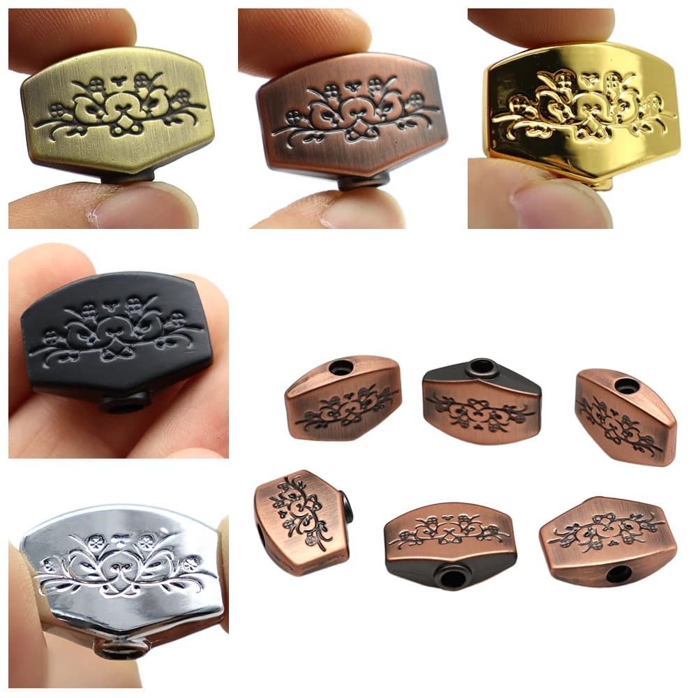 6 boutons de mécaniques d'accordage de guitare en métal sculpté carré pour guitare électrique