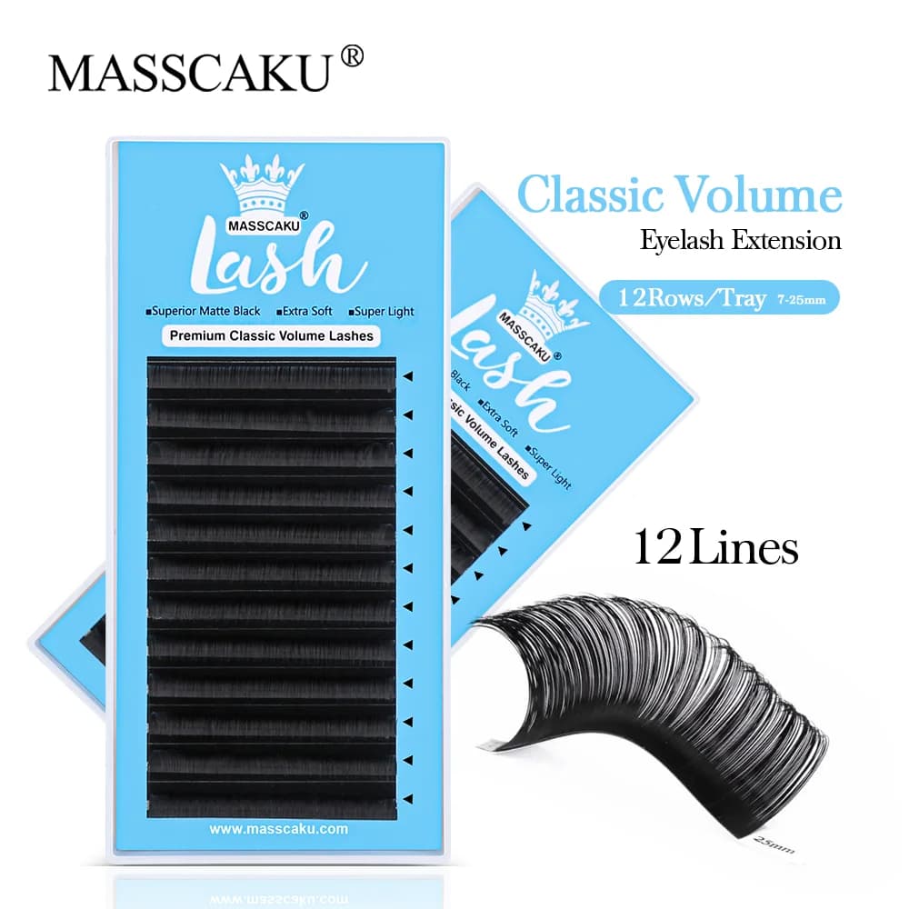 Extensions de cils MASSCAKU, naturelles et douces, à pointe fine et individuelles, pour maquillage professionnel et outil de maquillage de salon