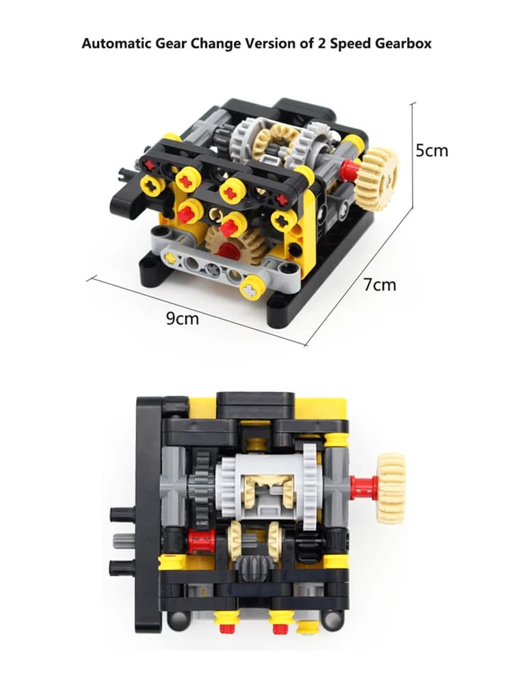 MOC – changement de vitesse automatique de haute technologie, Version de boîte de vitesses à 2 vitesses, blocs de construction en briques compatibles avec le ensemble PF, jouets de bricolage