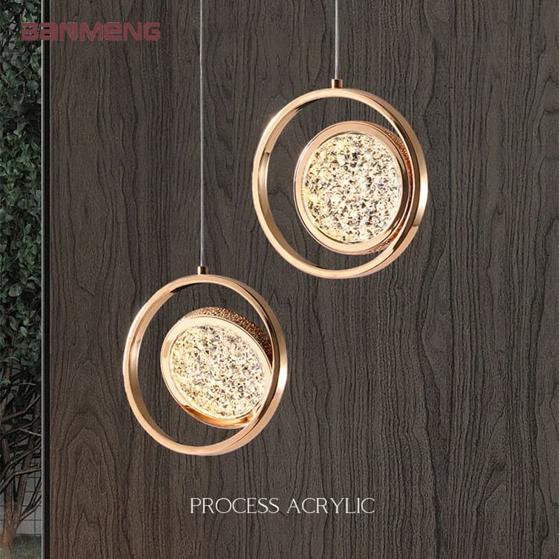 Lustre LED Moderne Nordique en Acrylique Doré, Suspension Créative pour Intérieur, Maison, Loft, Chambre, Chevet, Bureau, Escalier