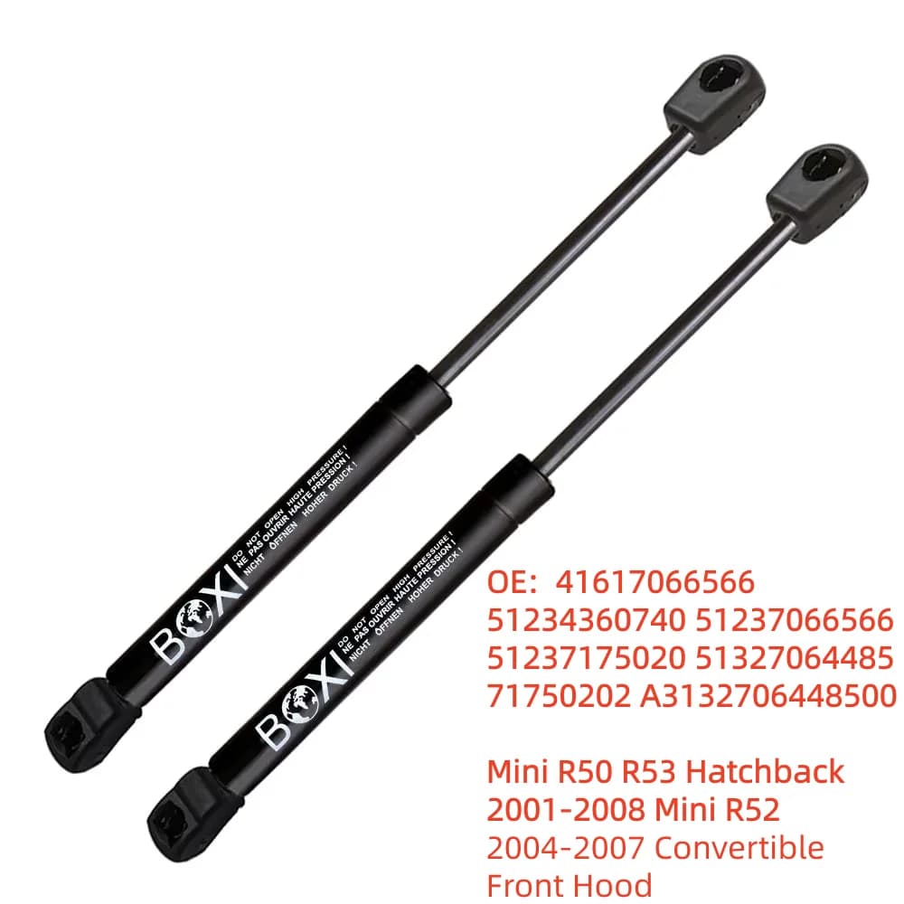 BOXI 2 pièces vérins de levage de capot avant pour Mini R50 R53 Hatchback 2001-2008 Mini R52 2004-2007 Cabriolet 51237066566